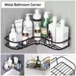 Self Adhesive Wall Corner Rack – Multipurpose Self-adhesive Kitchen Sink Organizer Metal Bathroom Accessories Corner Shelf Wall Mount Storage Rack