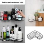 Self Adhesive Wall Corner Rack – Multipurpose Self-adhesive Kitchen Sink Organizer Metal Bathroom Accessories Corner Shelf Wall Mount Storage Rack