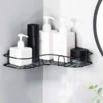 Self Adhesive Wall Corner Rack – Multipurpose Self-adhesive Kitchen Sink Organizer Metal Bathroom Accessories Corner Shelf Wall Mount Storage Rack